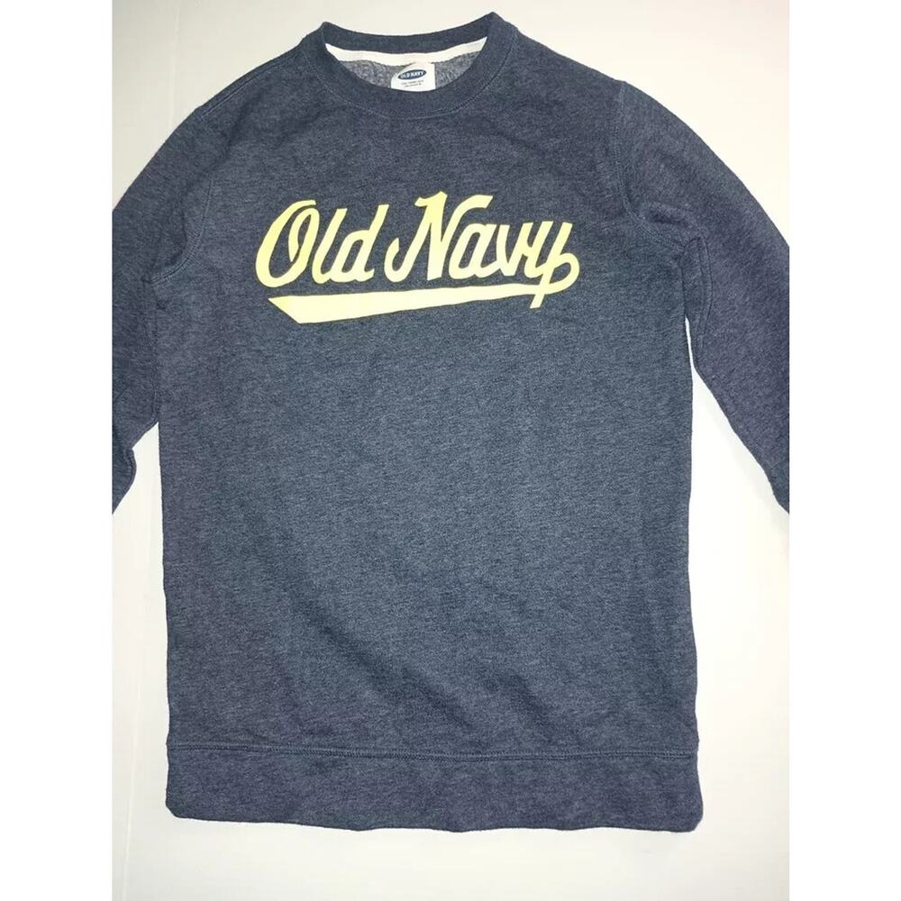 Old Navy Men's Sweatshirt Pullover Logo Long Sleeve Regular Fit Grey Sz XL B001 - Picture 2 of 4